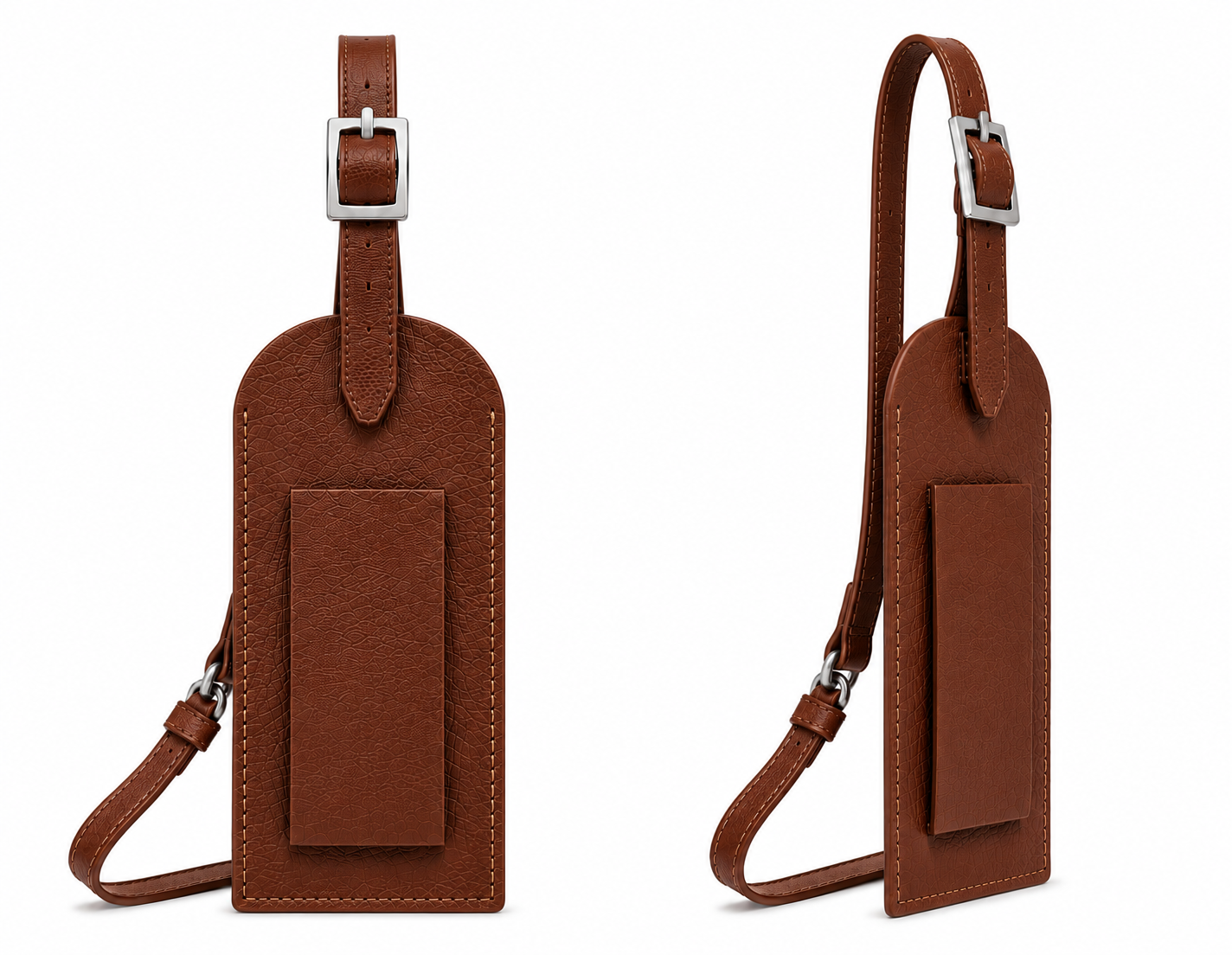 093 Chestnut Leather Luggage Tag (image for) 093 Chestnut Leather Luggage Tag